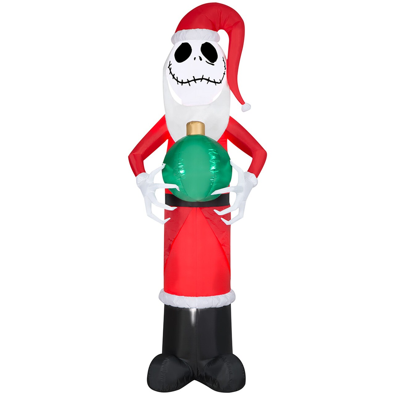 8.5' Gemmy Airblown Nightmare Before Christmas Jack Skellington As Santa w/ Ornament 114108